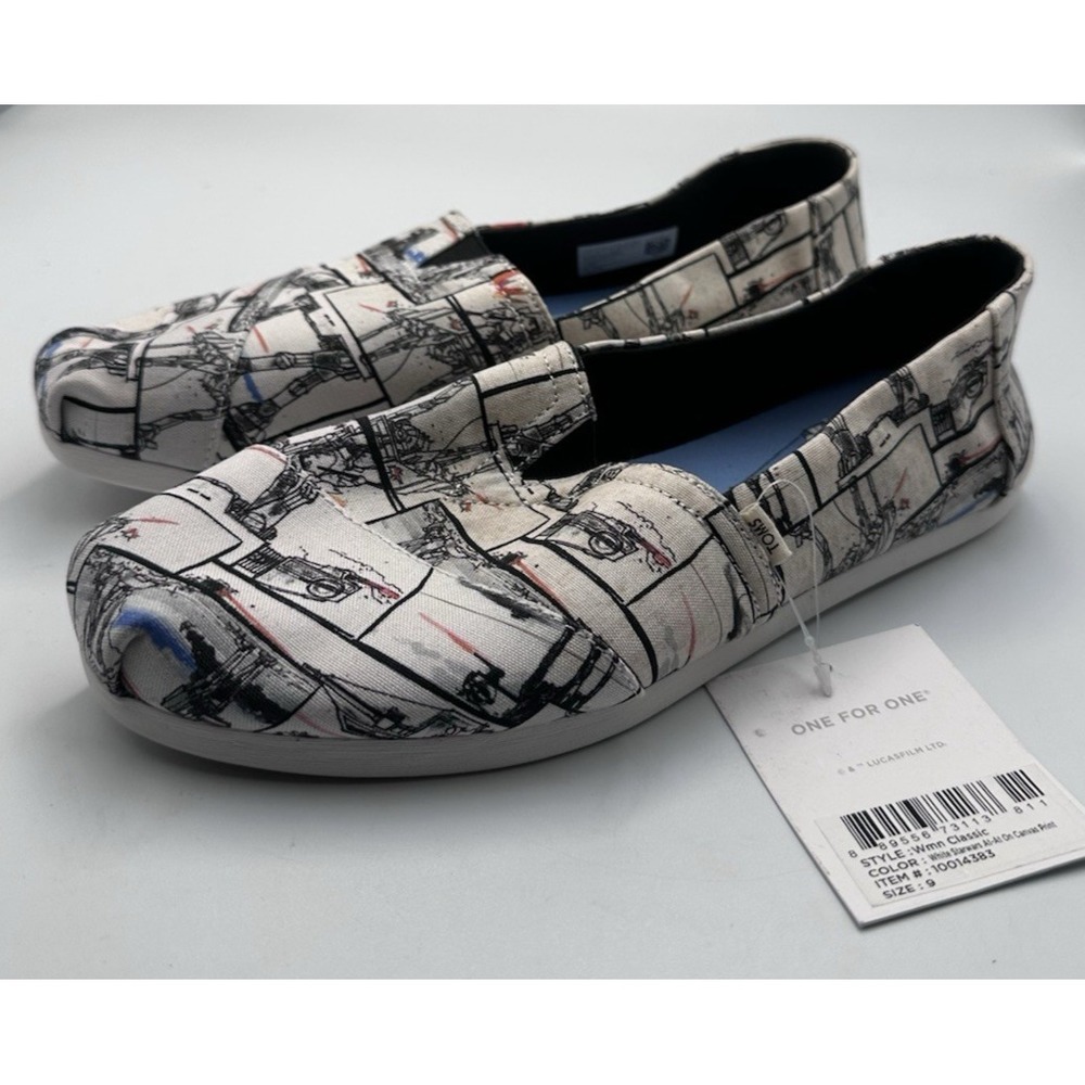 Toms womans shoes size 9 star wars theme slip-on flats new